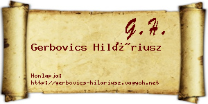 Gerbovics Hiláriusz névjegykártya