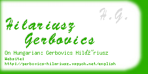 hilariusz gerbovics business card